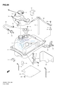 AN400 (E2) Burgman drawing FUEL TANK (AN400ZAL1 E51)