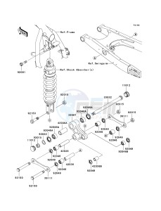 KL 650 E [KLR650] (E8F-E9F) E8F drawing REAR SUSPENSION