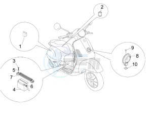 Granturismo 200 L drawing Control switches - Battery - Horn