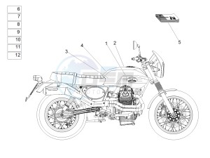 V7 II Stornello ABS 750 (USA) drawing Decal and plate set