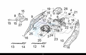 MAXSYM TL 500 (TL47W1-EU) (L9) drawing R - L BODY COVER ASSY - TAIL LIGHT ASSY