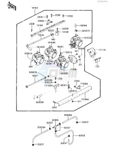 ZX 750 E [GPZ 750 TURBO] (E1-E2) [GPZ 750 TURBO] drawing THROTTLE ASSY -- ZX750-E1- -