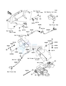 MULE_600 KAF400BEF EU drawing Front Brake Piping