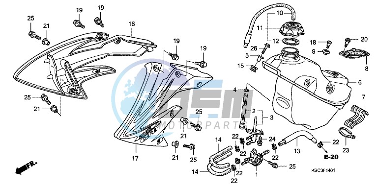 FUEL TANK (CRF250X8/ 9/ B/ C)