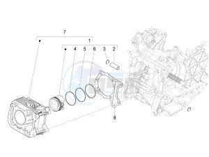 Liberty 125 iGet 4T 3V ie ABS (EMEA) drawing Cylinder-piston-wrist pin unit