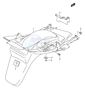 AN400 (E2) Burgman drawing REAR FENDER (MODEL K1 K2)