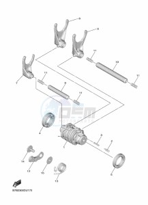 YZ250F (B7BG) drawing SHIFT CAM & FORK