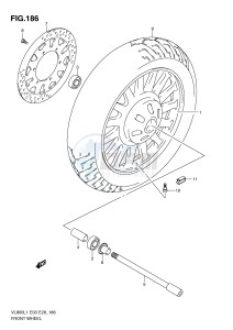 VL800 (E3-E28) VOLUSIA drawing FRONT WHEEL (VL800CL1 E3)