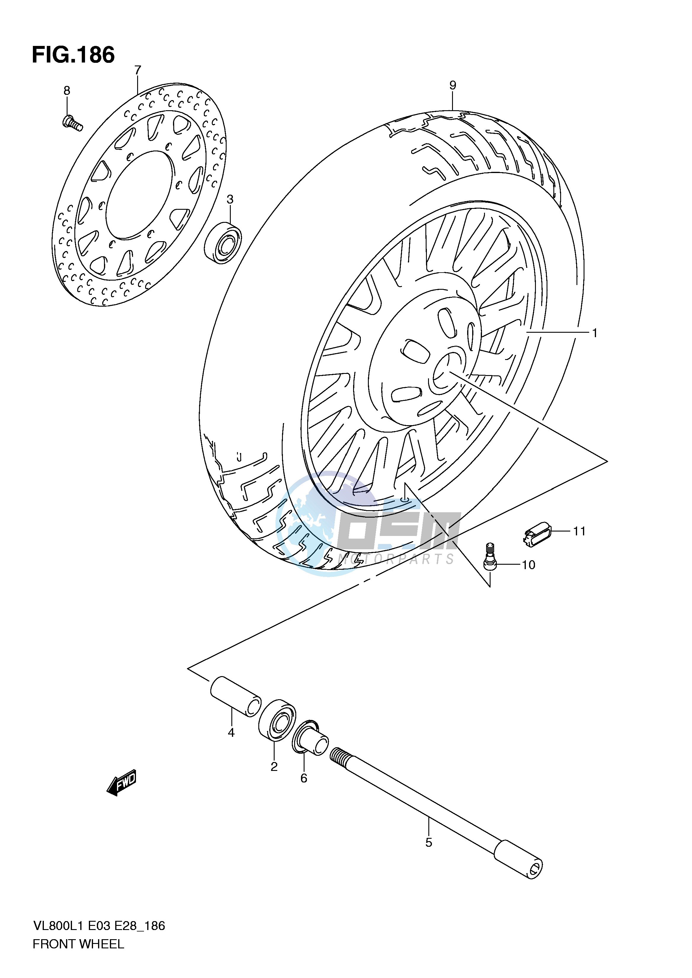 FRONT WHEEL (VL800CL1 E3)