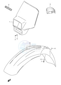 RMX250 (E28) drawing FRONT FENDER