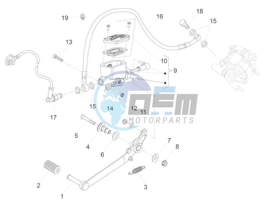 Rear master cylinder