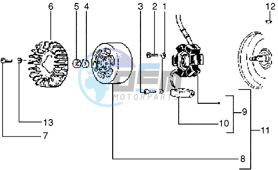 Flywheel magneto