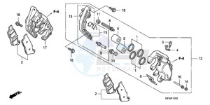 CBF10009 Ireland - (EK) drawing FRONT BRAKE CALIPER (CBF1000)