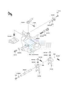 KVF 400 D [PRAIRIE 400] (D1-D4) [PRAIRIE 400] drawing GEAR CHANGE MECHANISM