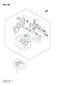 SFV650 (E21) Gladius drawing REAR CALIPER (SFV650UL1 E21)