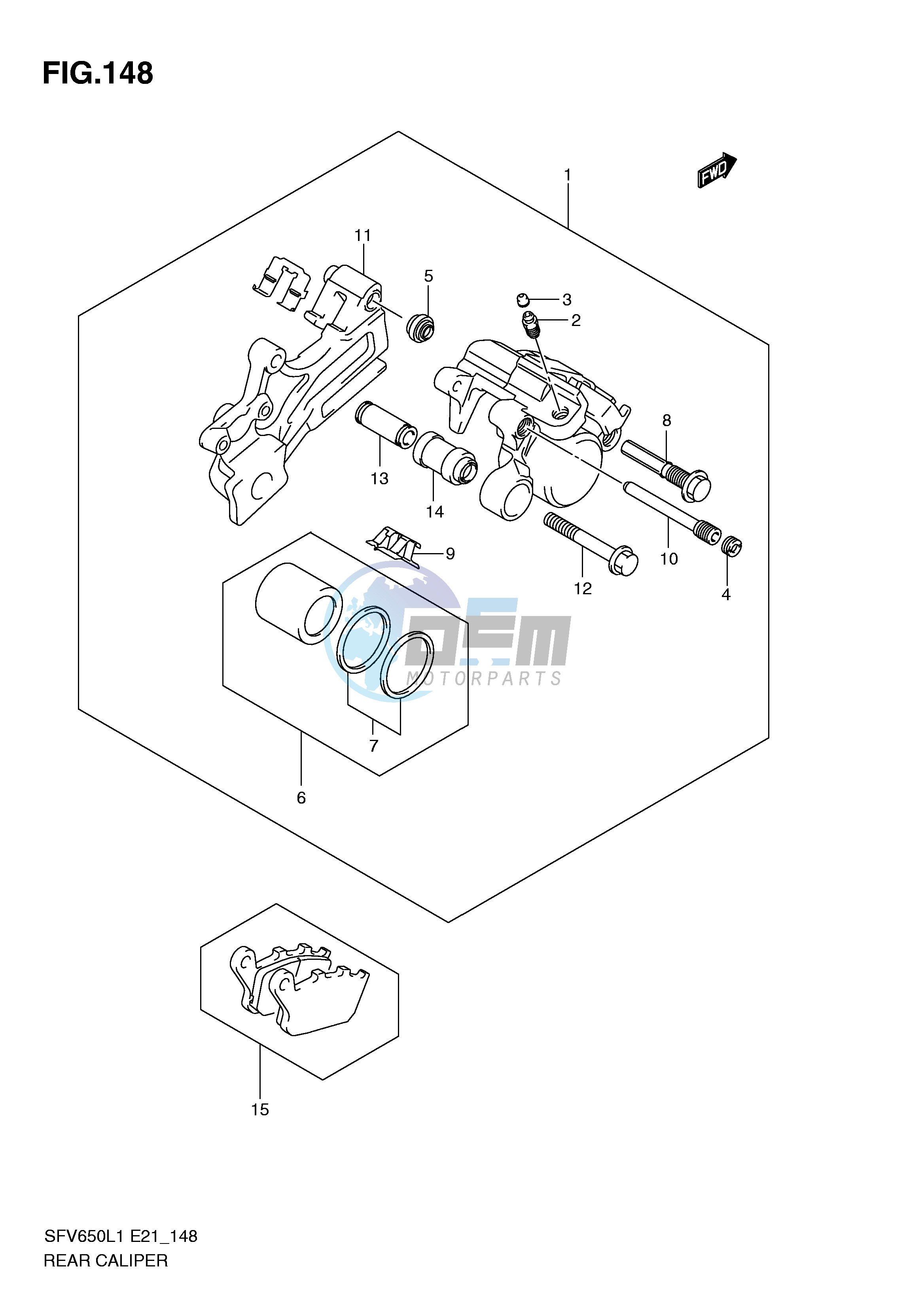 REAR CALIPER (SFV650UL1 E21)