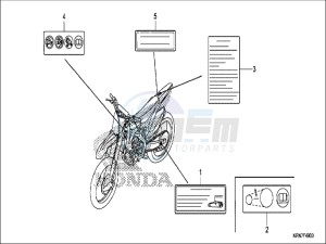 CRF250RH Europe Direct - (ED) drawing CAUTION LABEL