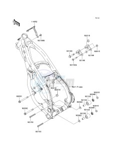 KX 125 M (M1) drawing FRAME FITTINGS