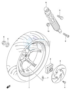 AY50 (P19) katana drawing REAR WHEEL (MODEL AY50WK4)