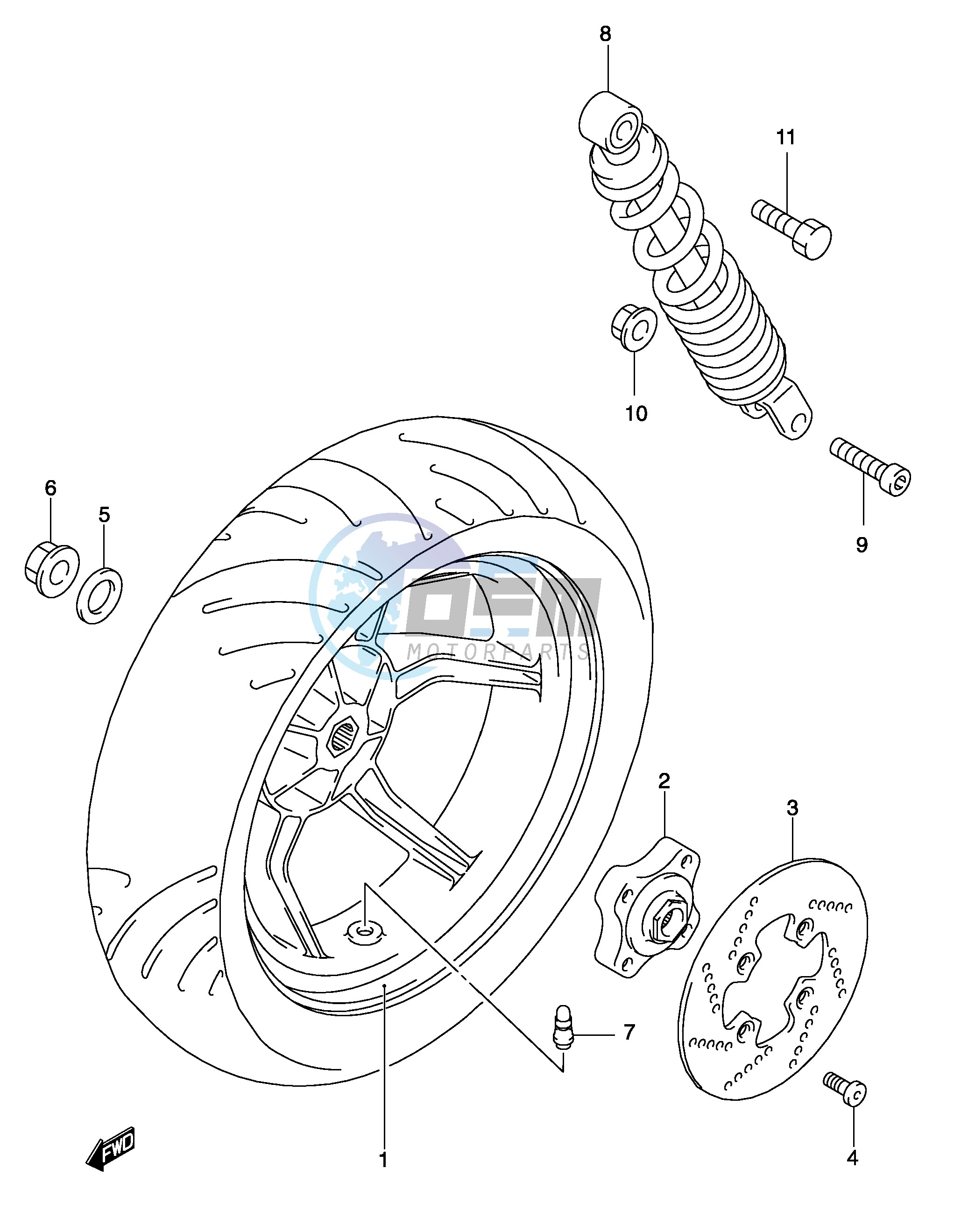 REAR WHEEL (MODEL AY50WK4)