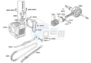 AGILITY FAT 50cc12 inch Netherlands drawing Cylinder  - Piston  - Crankshaft