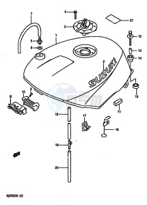 RGV250 1989 drawing FUEL TANK