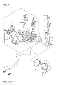 AN400 (E03) Burgman drawing THROTTLE BODY (AN400L1 E33)