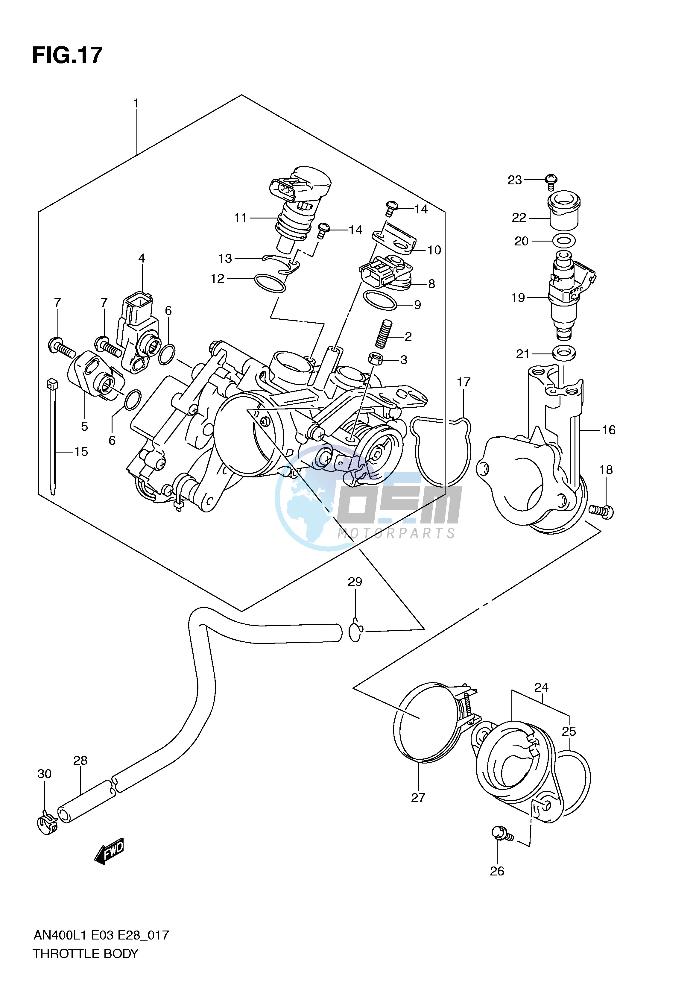 THROTTLE BODY (AN400L1 E33)