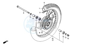 CB250 TWO FIFTY drawing FRONT WHEEL (1)