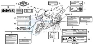 CBR600RA9 UK - (E / ABS) drawing CAUTION LABEL