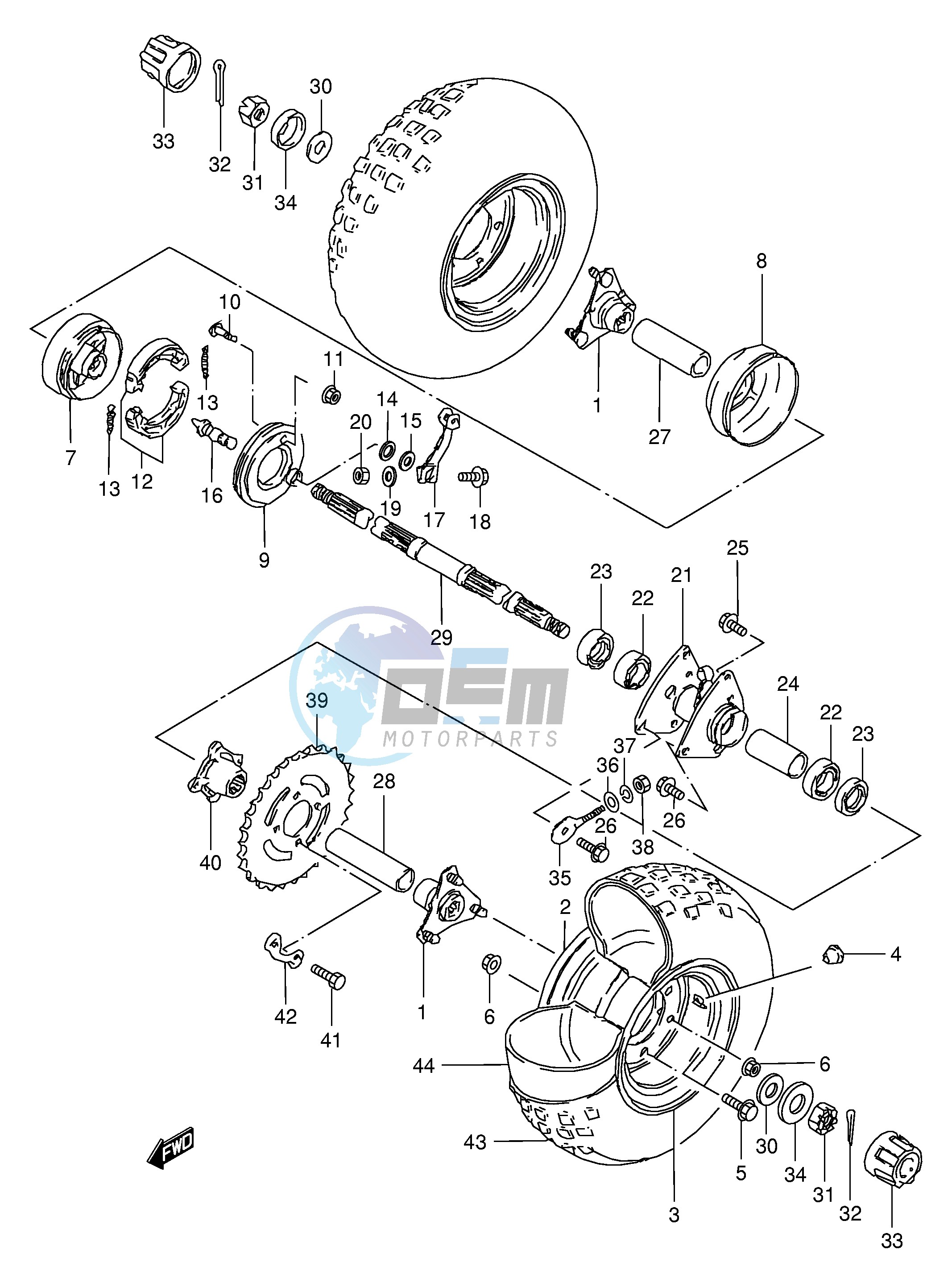 REAR WHEEL (MODEL L)