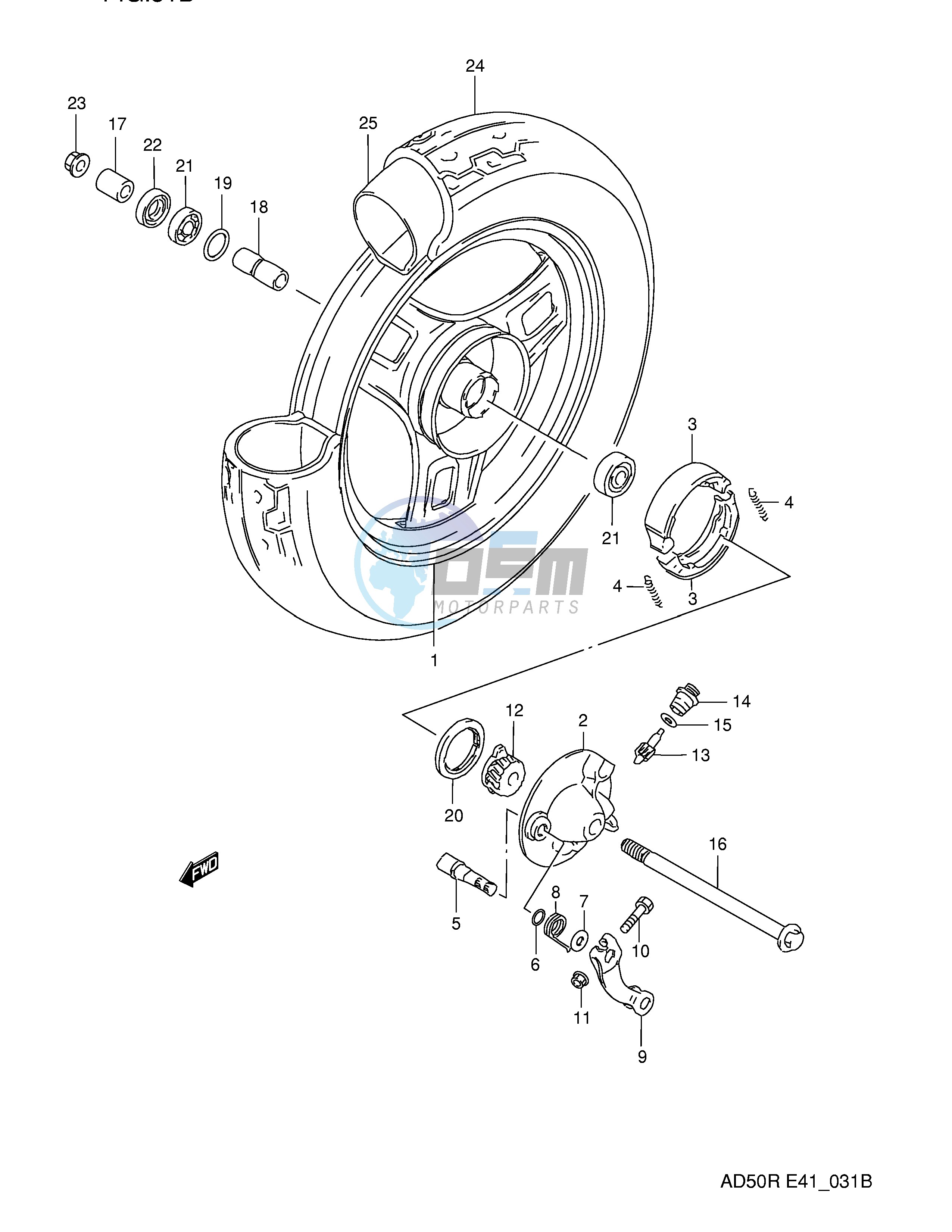 FRONT WHEEL (MODEL M E6,P9,E94)