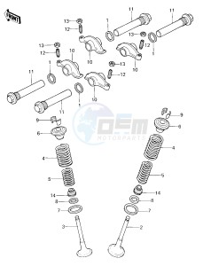 KZ 400 H (H1) drawing ROCKER ARMS_VALVES