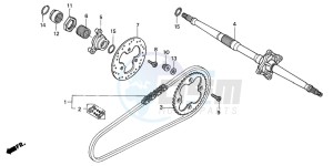 TRX450ER drawing REAR AXLE/DRIVE CHAIN