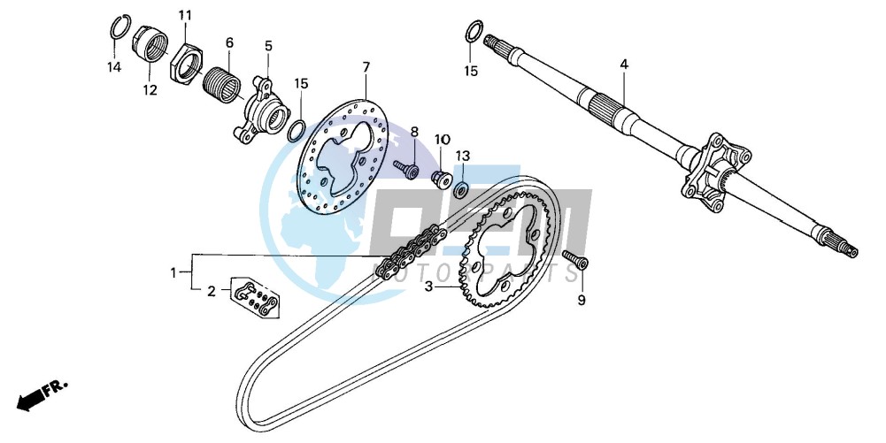 REAR AXLE/DRIVE CHAIN