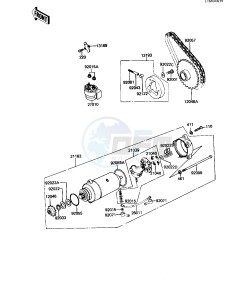 KZ 250 W [LTD BELT] (W1) [LTD BELT] drawing STARTER MOTOR_STARTER CLUTCH