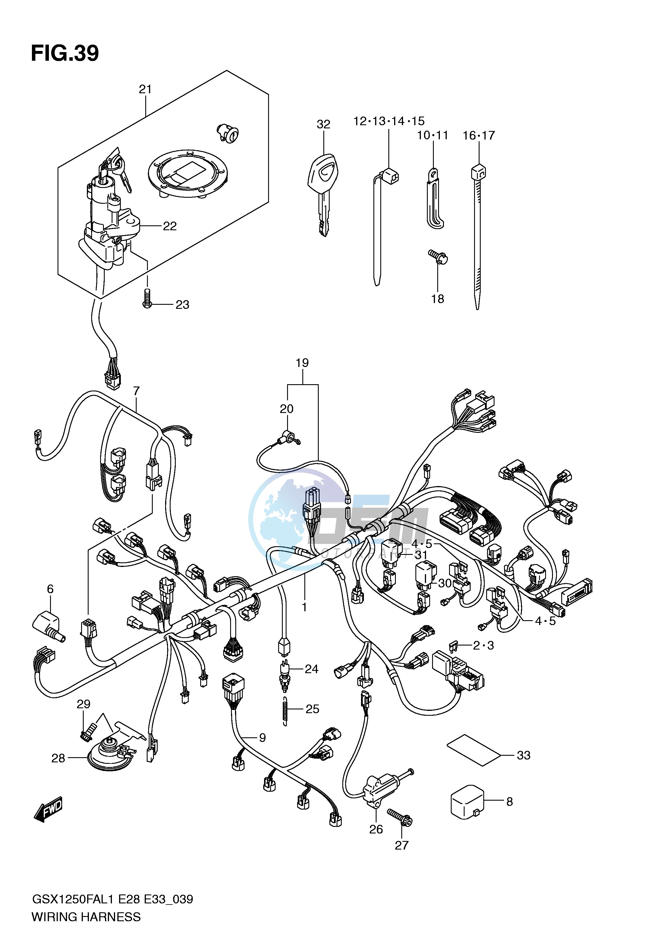 WIRING HARNESS (GSX1250FAL1 E33)