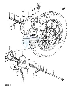 RM250 (Z-D) drawing REAR WHEEL MODEL Z