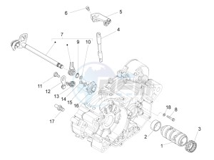 RS4 125 4T drawing Gear box / Selector / Shift cam