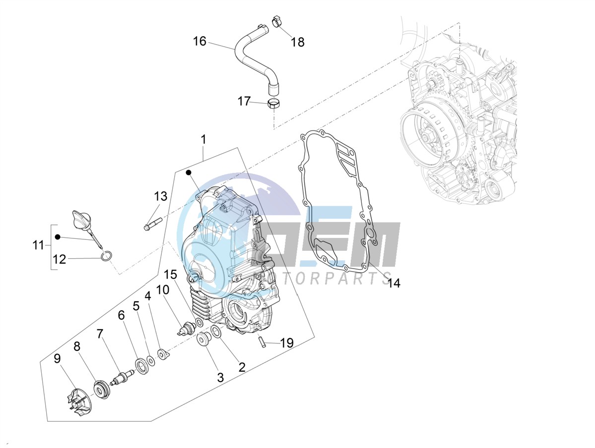 Flywheel magneto cover - Oil filter