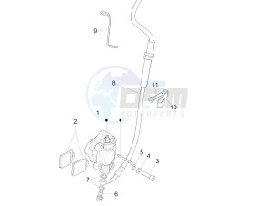 Liberty 125 4t Delivery e3 Single drawing Brakes hose  - Calipers