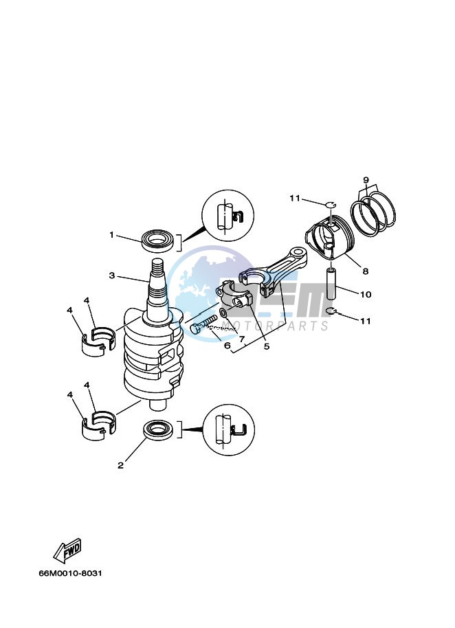 CRANKSHAFT--PISTON