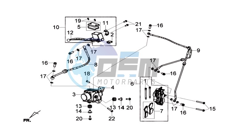 BRAKE CALIPER FOR / BRAKE LEVER CPL