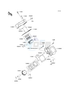 KVF 650 F [BRUTE FORCE 650 4X4I] (F6F-F9F ) F6F drawing CYLINDER_PISTON-- S- -