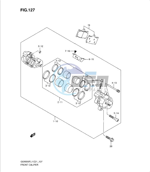 FRONT CALIPER (GSX650FUL1 E21)