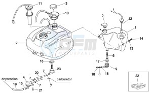 Scarabeo 50 2t e2 (eng. piaggio) drawing Oil and fuel tank