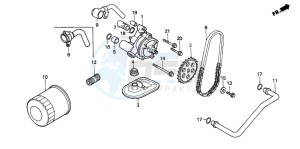 VT1100C SHADOW drawing OIL FILTER/OIL PUMP