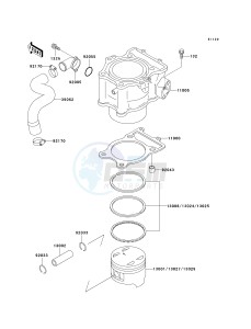 KVF 400 D [PRAIRIE 400] (D1-D4) [PRAIRIE 400] drawing CYLINDER_PISTON-- S- -