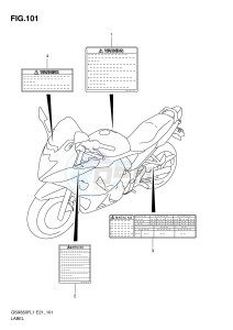 GSX650F (E21) Katana drawing LABEL (GSX650FAL1 E21)