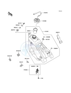 KX250 KX250R7F EU drawing Fuel Tank